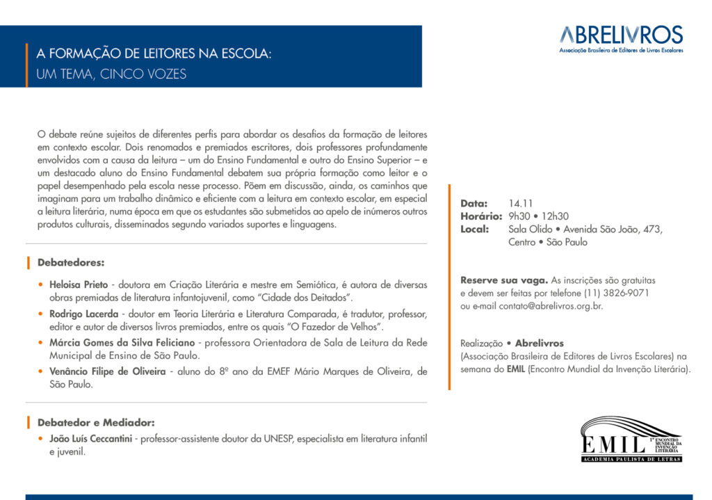 Abrelivros Emil folheto institucional