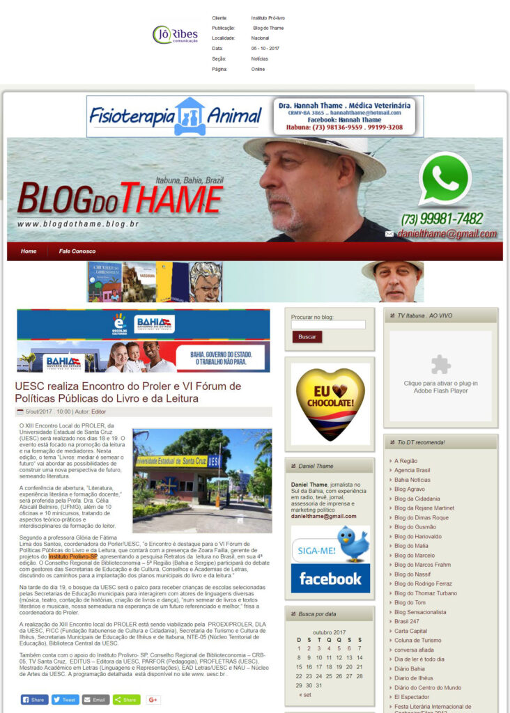 Blog do Thame 05 - 10 - 2017